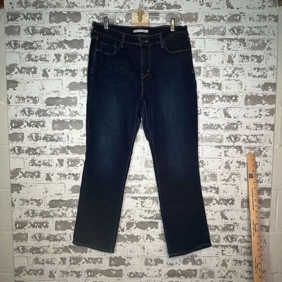 Levis | women dark wash 505 straight denim jeans - Picture 7 of 9